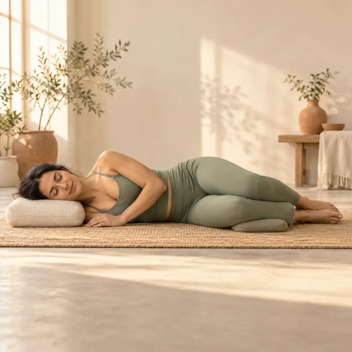 Side-Lying Rest demonstrated on a mat