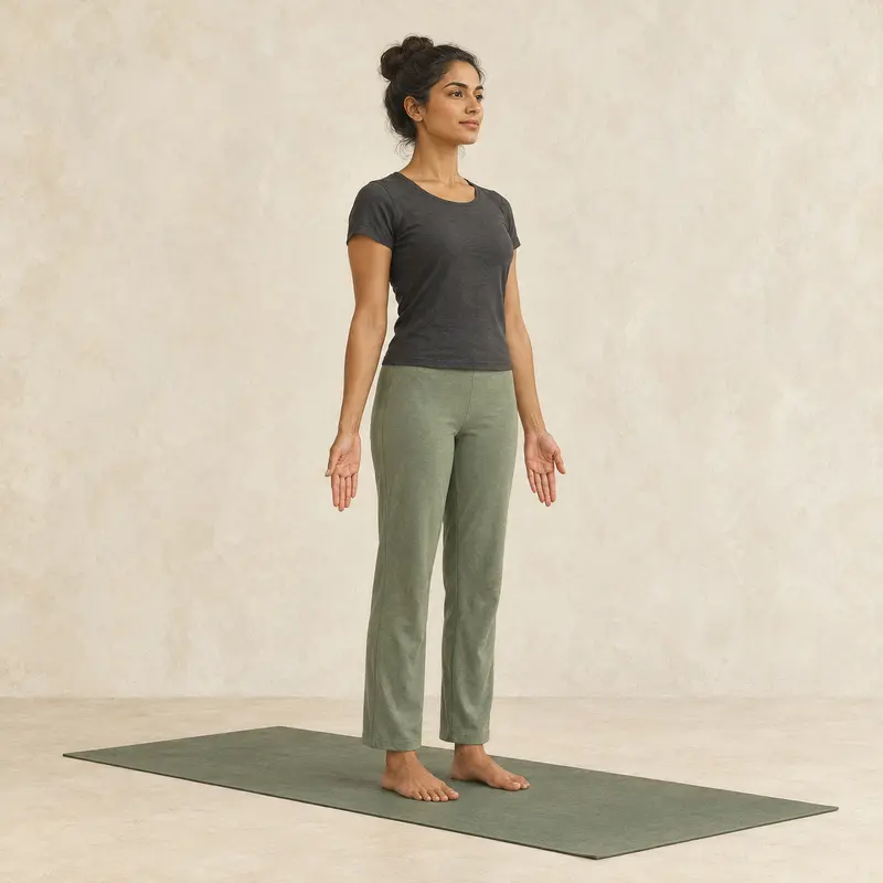 Mountain yoga pose illustration